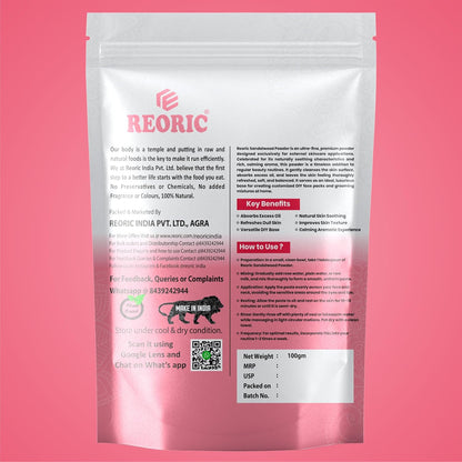 REORIC Sandalwood and Kasturi Turmeric Powder Combo 200g (100g Pack of 2)