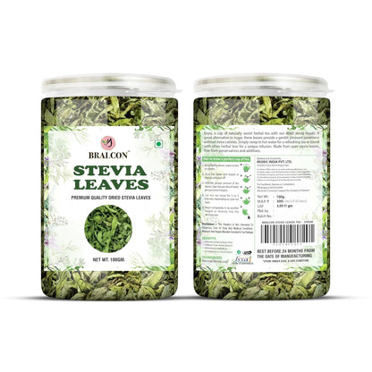 BRALCON Sugarfree Sweetener - 100% Pure Stevia Leaves Extract - Natural Stevia Dry Leaves 100gm