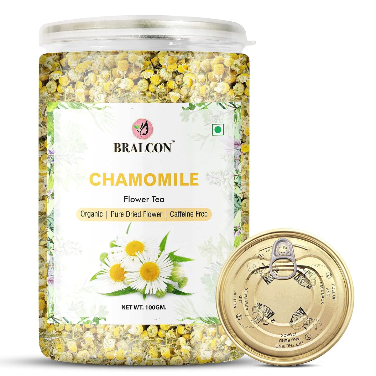 BRALCON Organic Herbal Tea Combo Pack- Butterfly Pea Flower Tea and Chamomile Flower Tea- 200g(100g x 2 Pack)