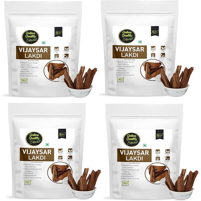 Online Quality Store Vijaysar Lakdi- 400g|Vijaysar Bark/Chaal|Indian Kino|Pterocarpus Marsupium Bark