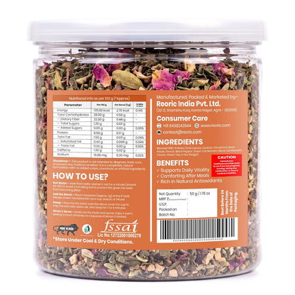 REORIC Masala Green Tea 50g | Spiced Green Tea Blend with Aromatic Indian Spices | Flavorful Hot Beverage Loose Tea | Daily Refreshment Brew