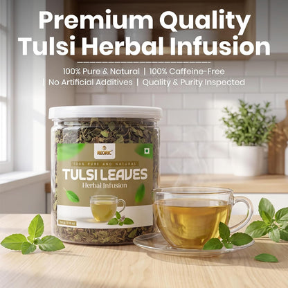 REORIC Tulsi Herbal Tea | Premium Holy Basil Leaves Tea Infusion for Morning & Evening Refreshment, 50g