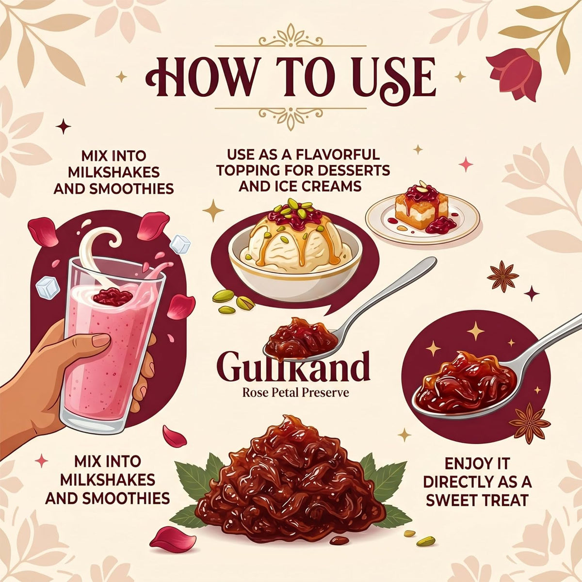 REORIC Gulkand Rose Petal Preserve 400g
