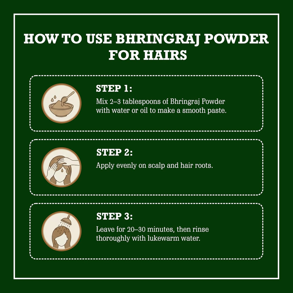 BRALCON Bhringraj Powder for Hair Oil, Hair Masks & Packs (100g) - 100% Natural, Chemical Free