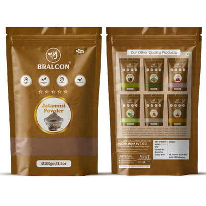 BRALCON Pure Jatamansi Powder for Hair Care | Natural Herbal Powder for Strong & Beautiful Hair | 100g