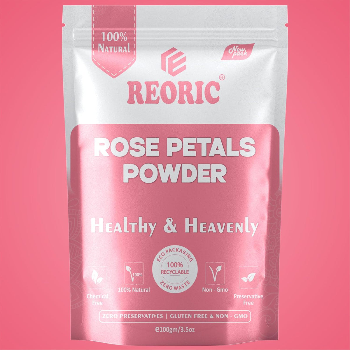 REORIC Kasturi Turmeric, Rose & Ubtan Powder Face Pack 300g (100g Pack of 3)