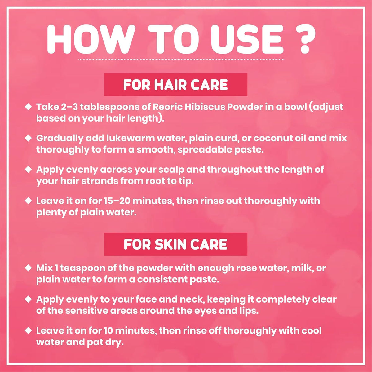 REORIC Hibiscus Powder for Hair and Skin Care -100g