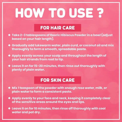 REORIC Hibiscus Powder for Hair and Skin Care -100g