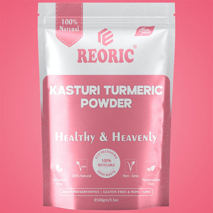 REORIC Kasturi Turmeric, Rose & Ubtan Powder Face Pack 300g (100g Pack of 3)