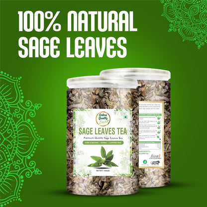 Online Quality Store Dried Sage Leaves Tea 100gm | 100% Pure & Original Sage Leaves Herbal Tea
