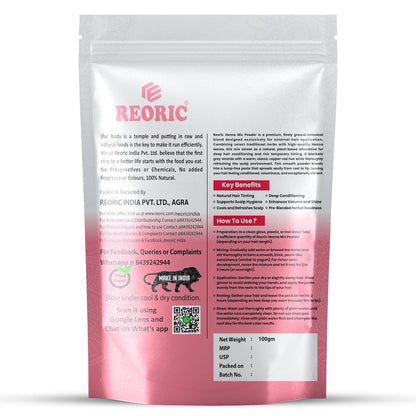 REORIC Henna Mix Powder for Natural Hair Color -100g