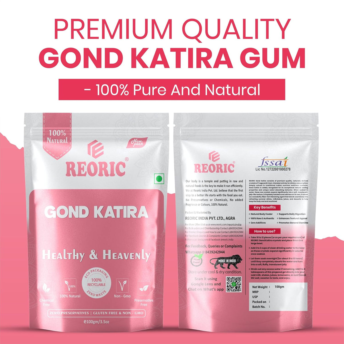 REORIC Pure and Natural Gond Katira -100g