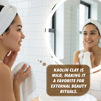 BRALCON Pure Kaolin Clay Powder 100gm – Natural Cosmetic Grade, Gentle for DIY Skincare & Face Masks