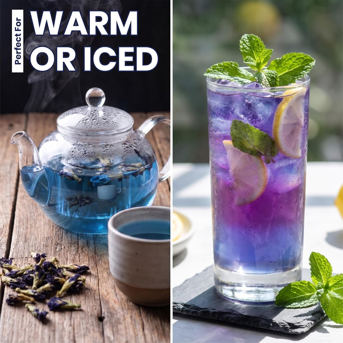 REORIC Whole Dried Butterfly Pea Flower Tea 50g