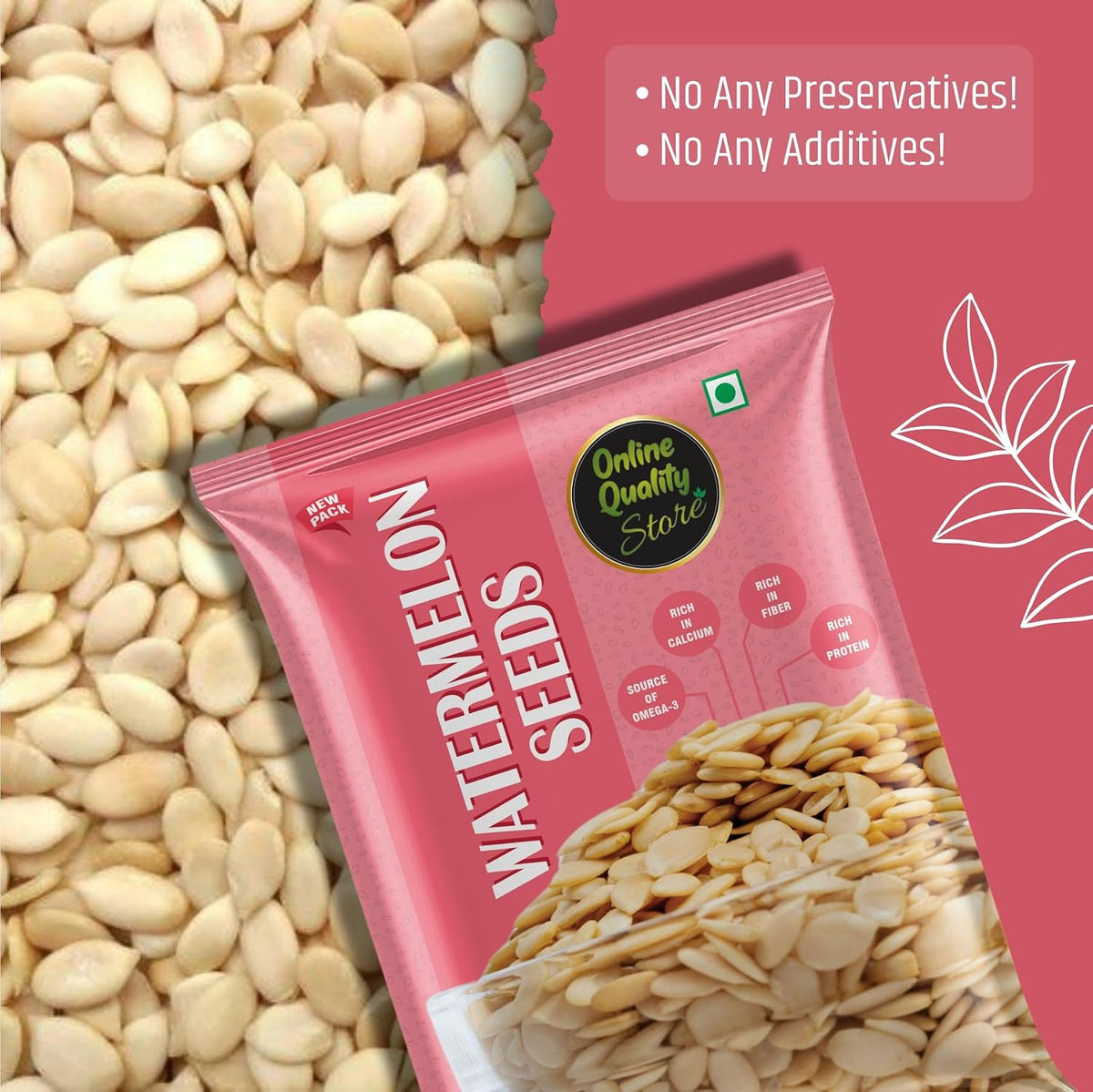 Online Quality Store Organic Combo of Chia, Watermelon, Pumpkin,Sunflower,Flax Seeds-500gm(100gm x 5)