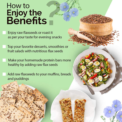 Online Quality Store Organic Flax Seeds -400g(100g x 4 Pack)|Flax Seeds for Hair Growth|Alsi