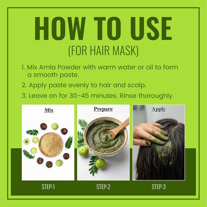 BRALCON Amla Powder 100g || 100% Natural Amla Indian Gooseberry Fruit Powder for Hair 100g Pack