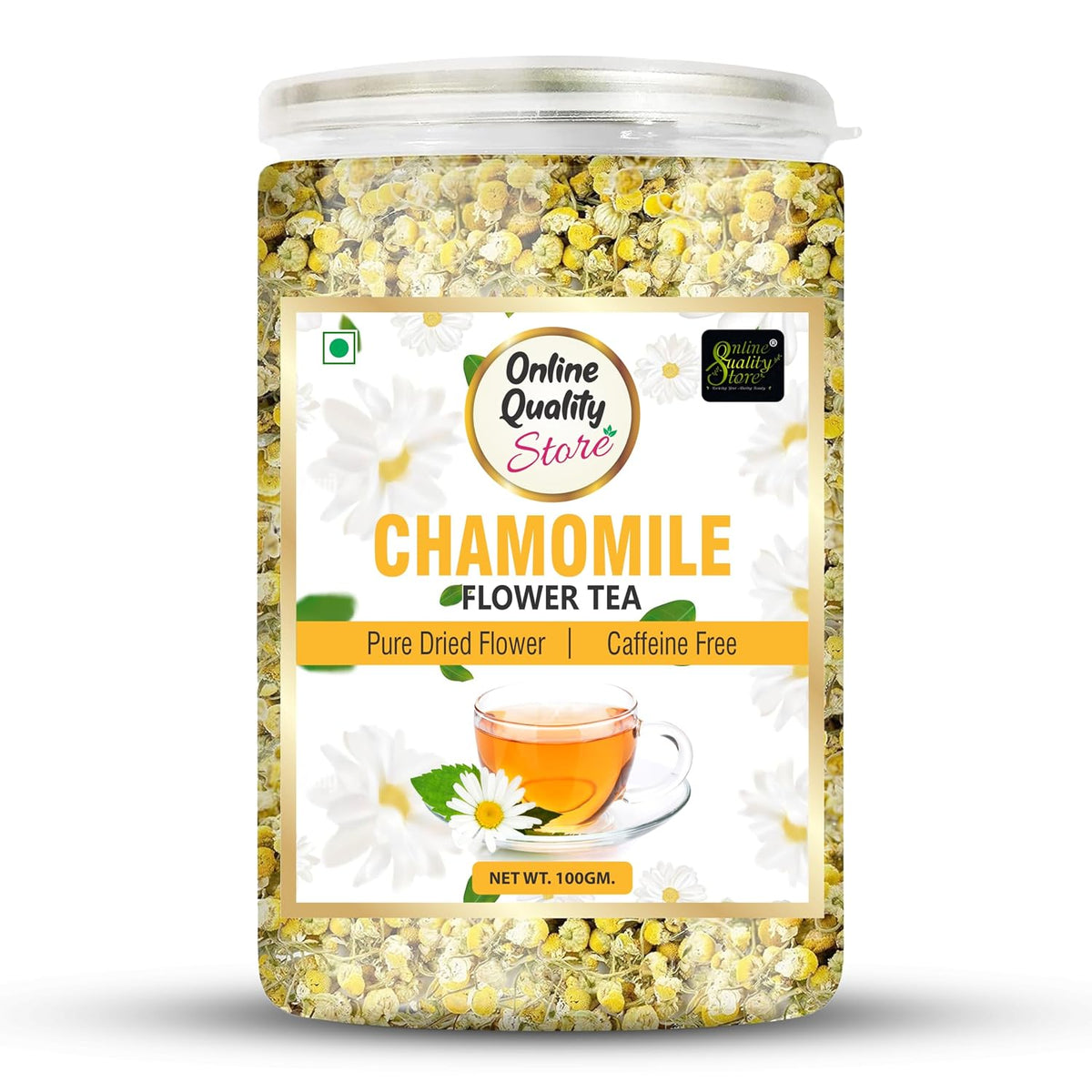 Online Quality Store Organic Chamomile Flower Tea - 100g | Caffeine Free Herbal Tea| Chamomile Tea