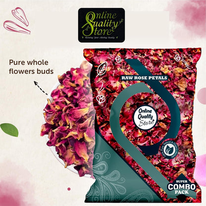 Online Quality Store Gulab Patti|Rosa Gallica|Dry Rose Petal|Dried Rose Petals|Rose Petals Sun Dried for Beautiful Hair & Skin-100g
