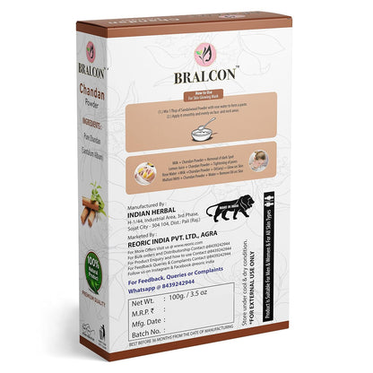 BRALCON Kasturi Haldi, Chandan, Orange, Mulethi Powder Combo-400g(100g x 4 Pack)