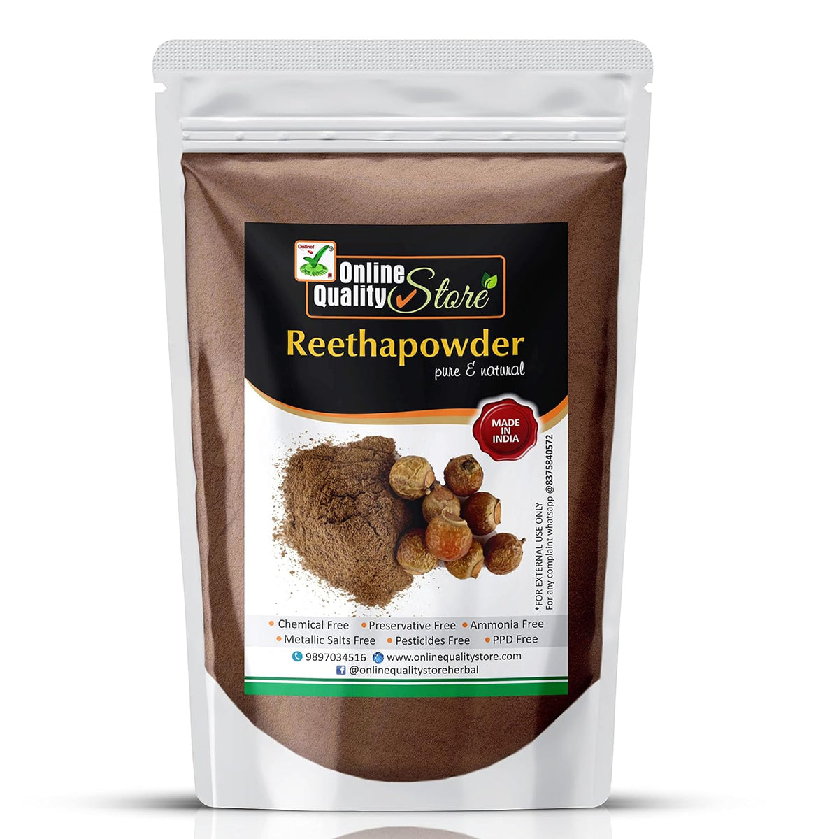Online Quality Store Amla(75 Grams) Reetha(75 Grams) Shikakai(75 Grams) Multani Mitti(100 Grams) and Alovera powder(75 Grams) for hair in Separate packaging (Total :- 400 Grams) - Offer of the day