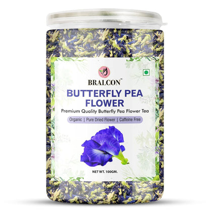 BRALCON Organic Herbal Tea Combo Pack- Hibiscus Flower Tea, Butterfly Pea Flower Tea, Rose Flower Tea- 300g(100g x 3 Pack)