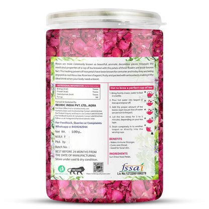 BRALCON Organic Herbal Tea Combo Pack- Hibiscus Flower Tea, Butterfly Pea Flower Tea, Rose Flower Tea, Lemongrass Tea- 400g(100g x 4)