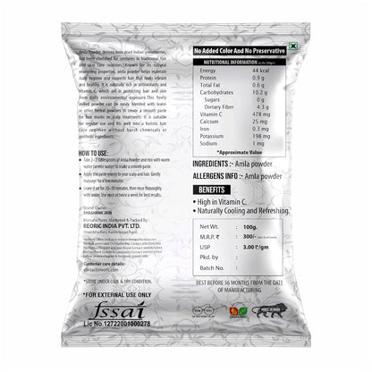BRALCON Amla Powder 100g || 100% Natural Amla Indian Gooseberry Fruit Powder for Hair 100g Pack