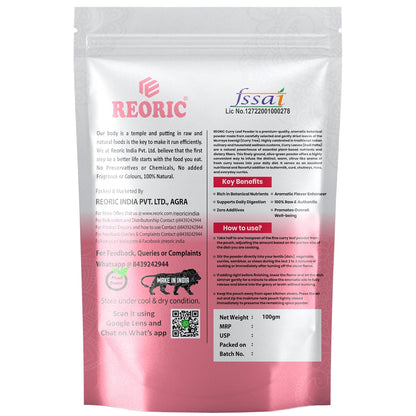 REORIC Curry Leaf Powder for Cooking - 100g