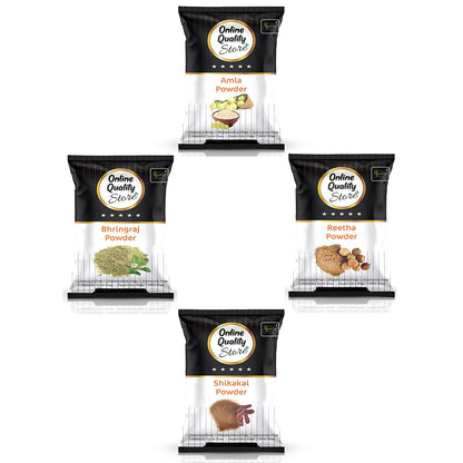 Amla Reetha Shikakai Bhringraj Powder - Organic offer of the day (100 Grams * 4) - All are in separate packaging