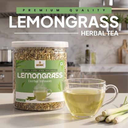 REORIC Lemongrass Herbal Tea 50g | Dried Lemongrass Leaf Infusion | Citrus Aromatic Herbal Tea Blend | Daily Hot Refreshment Brew