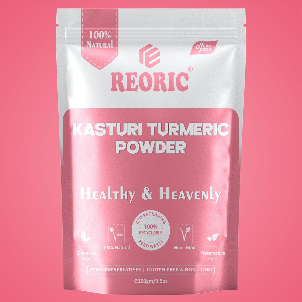 REORIC Sandalwood and Kasturi Turmeric Powder Combo 200g (100g Pack of 2)