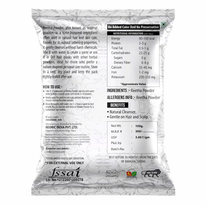 BRALCON Reetha Amla Shikakai Powder | Natural Hair Care Powder Set - 300 g , 100g Each | Chemical-Free | Hair Shampoo