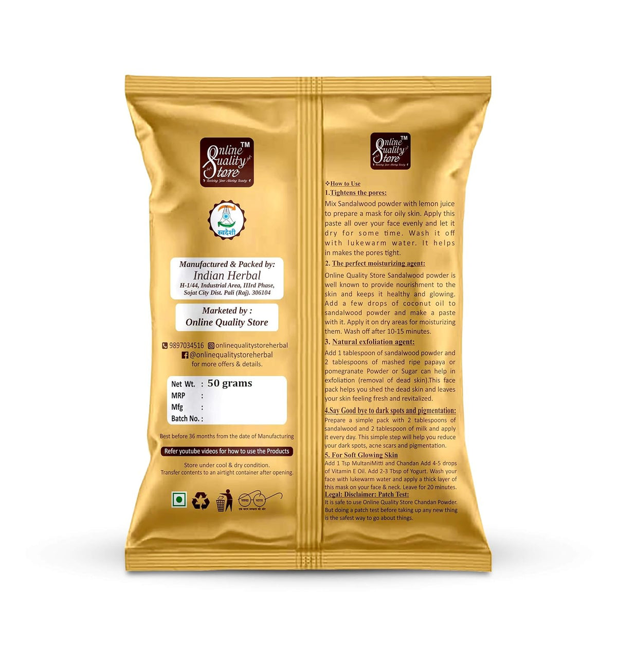Online Quality Store Multani Mitti powder, Chandan, Orange Peel, Neem, Rose, Amla, Reetha, Shikakai, Bhringraj, Hibiscus powder |face pack,hair pack |organic powder for face,hairs(40g each)combo Pack of 400g