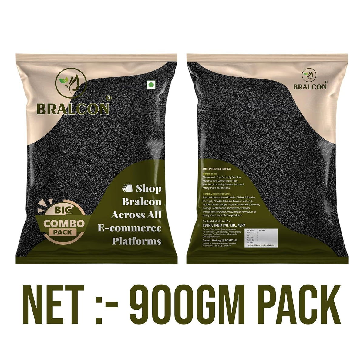 BRALCON Raw Sabja Seeds -900g