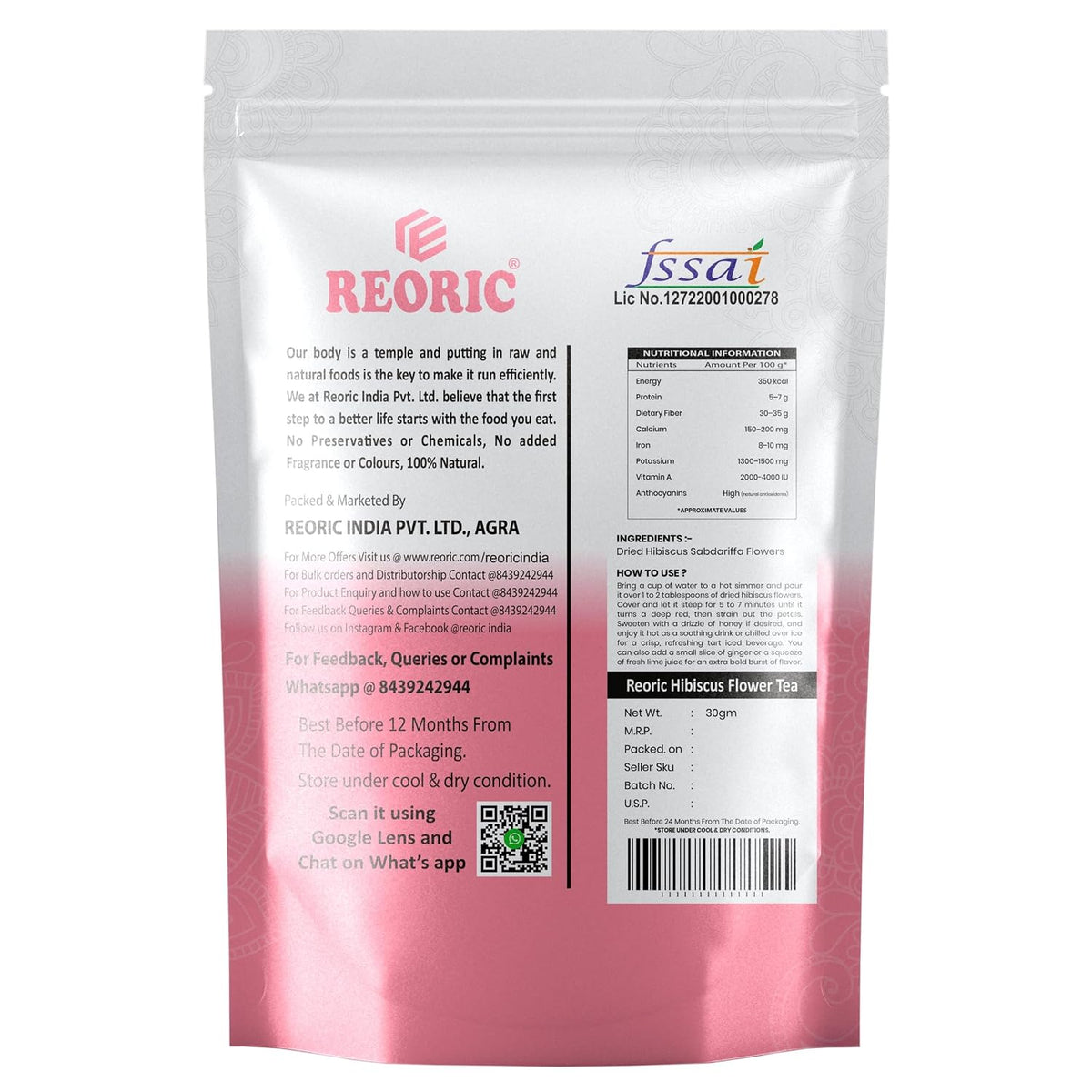 REORIC Hibiscus Flower Tea 30g