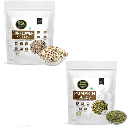 Online Quality Store Organic Combo of Sunflower Seeds, Pumpkin Seeds -200gm (2 x 100gm Pack)