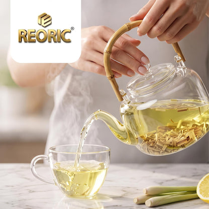 REORIC Lemongrass Herbal Tea 50g | Dried Lemongrass Leaf Infusion | Citrus Aromatic Herbal Tea Blend | Daily Hot Refreshment Brew