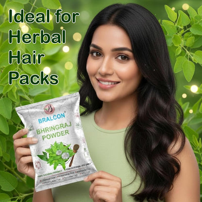 BRALCON Bhringraj Powder for Hair Oil, Hair Masks & Packs (100g) - 100% Natural, Chemical Free