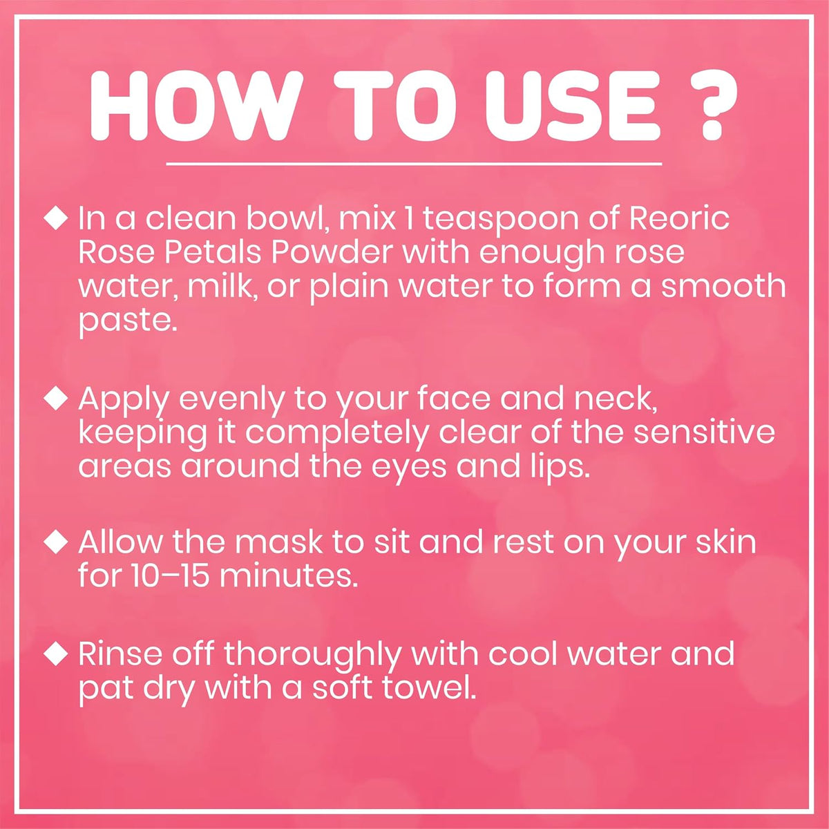 REORIC Rose Petal Powder for Face Pack & Skin Care -100g