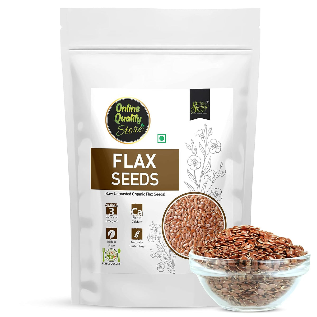 Online Quality Store Organic Combo of Flax Seeds & Chia Seeds, Pumpkin Seeds -400gm(100gm x 4 Pack)