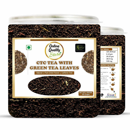 Online Quality Store CTC Tea With Green Tea Leaves - 200g | Chai Patti | Chai | Tea | Tea Leaf | Premium Tea | Assam CTC Tea | Milk Tea