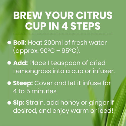 REORIC Lemongrass Herbal Tea 50g | Dried Lemongrass Leaf Infusion | Citrus Aromatic Herbal Tea Blend | Daily Hot Refreshment Brew