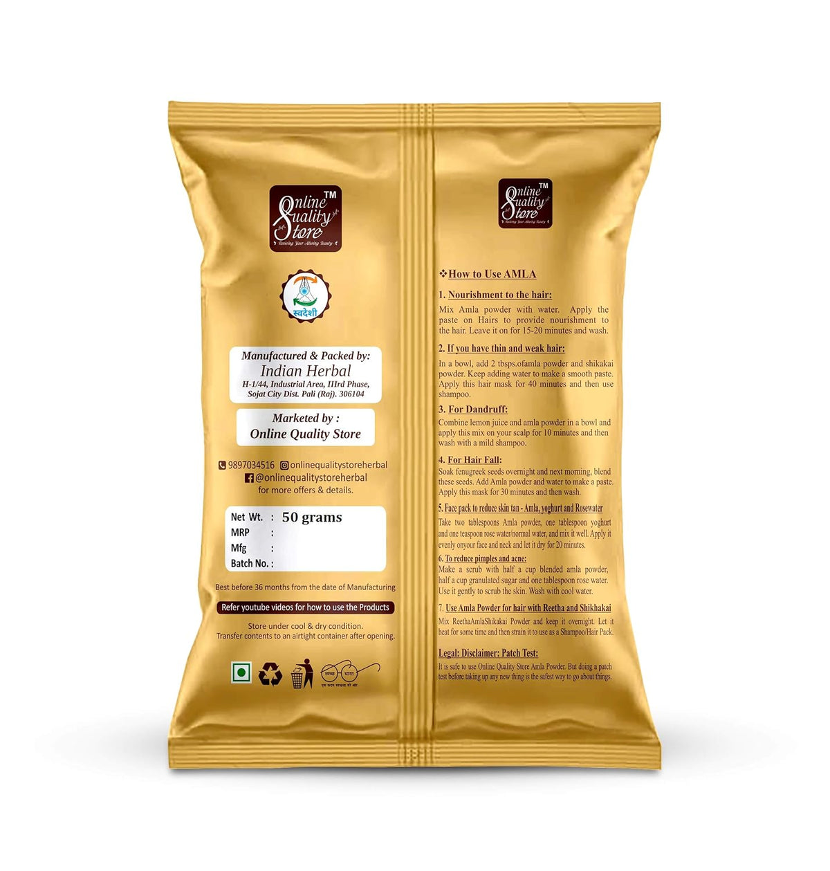 Online Quality Store Multani Mitti powder, Chandan, Orange Peel, Neem, Rose, Amla, Reetha, Shikakai, Bhringraj, Hibiscus powder |face pack,hair pack |organic powder for face,hairs(40g each)combo Pack of 400g