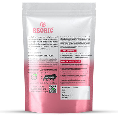 REORIC Kaolin Clay Powder for Face Pack -100g