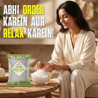 BRALCON Epsom Salt for Foot Soak & Bath - 400g | Natural Bath Salt for Relaxation & Soothing Experience | Bath Salt for Spa, Foot Care & Daily Wellness Use