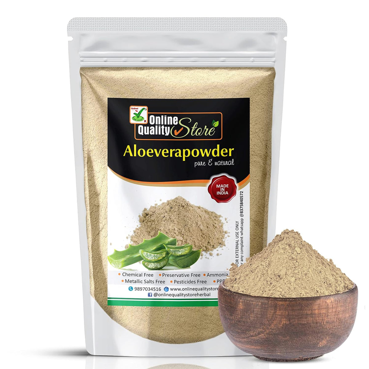 Online Quality Store Amla(75 Grams) Reetha(75 Grams) Shikakai(75 Grams) Multani Mitti(100 Grams) and Alovera powder(75 Grams) for hair in Separate packaging (Total :- 400 Grams) - Offer of the day
