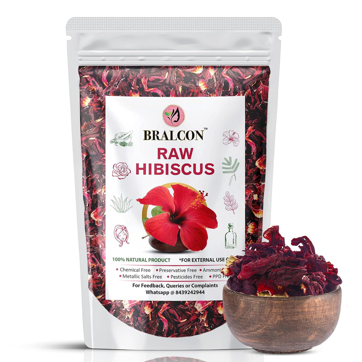 BRALCON Organic Raw Hibiscus -100g