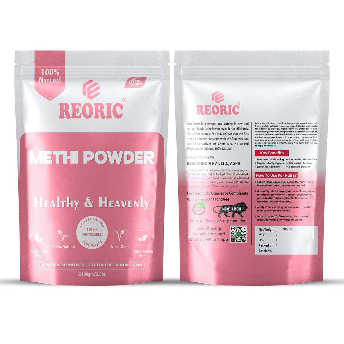 REORIC Methi Powder for Hair Care -100g