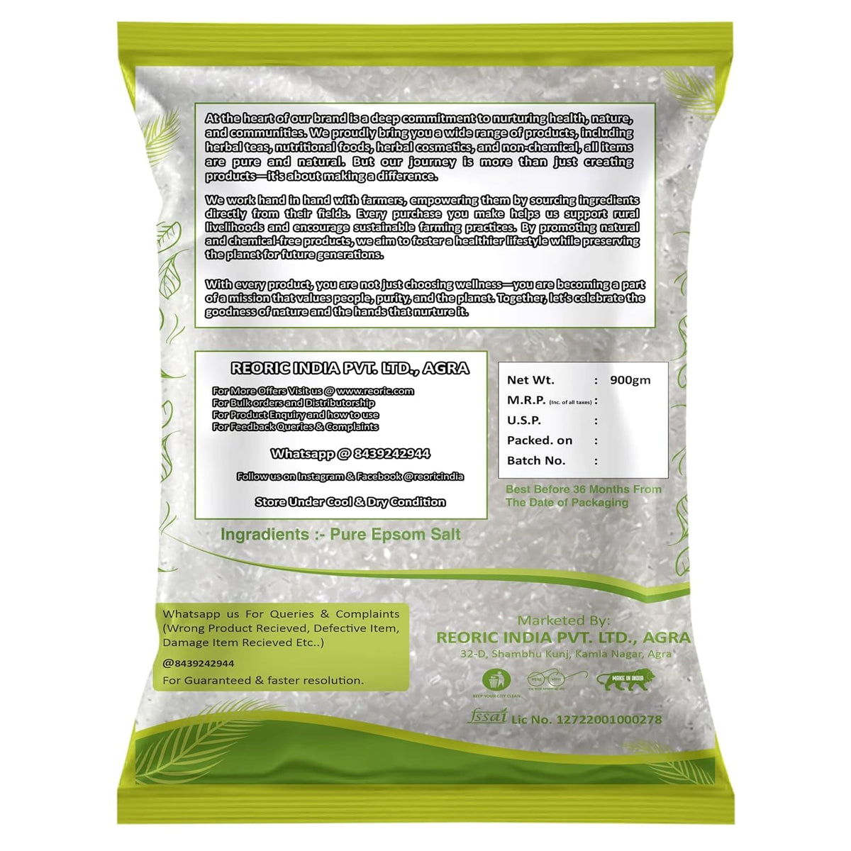 BRALCON Pure Epsom Salt -900g